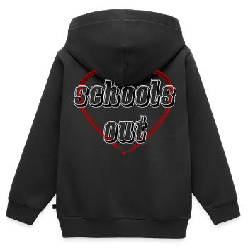 Pencil Heart écoles dehors - École dehors - Sweat Premium à capuche zippé enfant bio - noir - Dos - AI Model Kid Male (0cm)