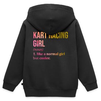 kart - Kinder Premium Organic Zip Hoodie - Schwarz - Hinten - AI Model Kid Male (0cm)