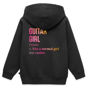 Gitarre Gitarre Gitarre - Kinder Premium Organic Zip Hoodie - Schwarz - Hinten - AI Model Kid Male (0cm)