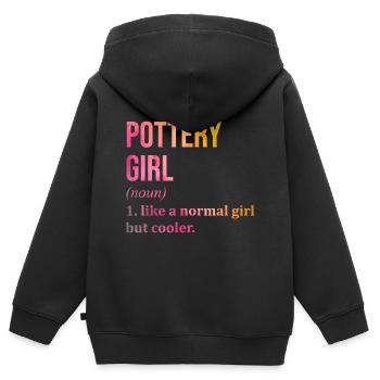 Poterie Poterie Poterie - Sweat Premium à capuche zippé enfant bio - noir - Dos - AI Model Kid Male (0cm)