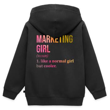 Marketing Marketing Marketing - Kids Premium Organic Zip-up Hoodie - black - Back - AI Model Kid Male (0cm)
