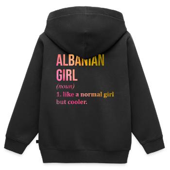 Albanien, Albanien, Albanien - Kinder Premium Organic Zip Hoodie - Schwarz - Hinten - AI Model Kid Male (0cm)