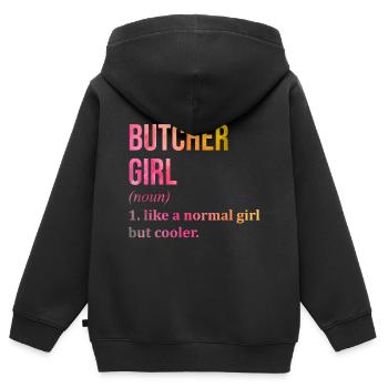 Boucher Boucher Boucher - Sweat Premium à capuche zippé enfant bio - noir - Dos - AI Model Kid Male (0cm)