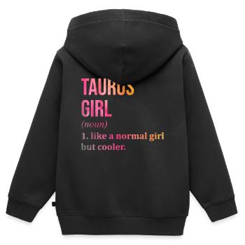 Taureau Taureau Taureau - Sweat Premium à capuche zippé enfant bio - noir - Dos - AI Model Kid Male (0cm)
