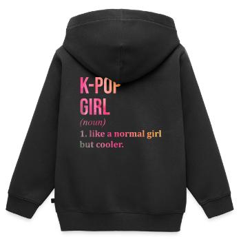 K Pop K Pop K Pop - Sweat Premium à capuche zippé enfant bio - noir - Dos - AI Model Kid Male (0cm)