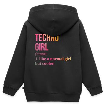 Techno Techno Techno - Kids Premium Organic Zip-up Hoodie - black - Back - AI Model Kid Male (0cm)