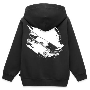 Skateboard Zeichnung - Kinder Premium Organic Zip Hoodie - Schwarz - Hinten - AI Model Kid Male (0cm)
