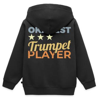 Trompettiste moyen - Sweat Premium à capuche zippé enfant bio - noir - Dos - AI Model Kid Male (0cm)