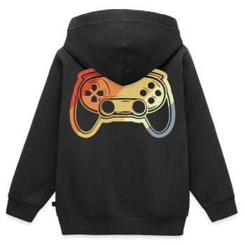 Vintage Game Controller Zeichnung - Kinder Premium Organic Zip Hoodie - Schwarz - Hinten - AI Model Kid Male (0cm)