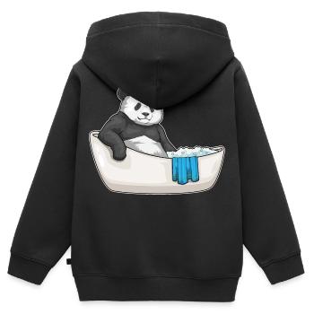 Baignoire Panda - Sweat Premium à capuche zippé enfant bio - noir - Dos - AI Model Kid Male (0cm)