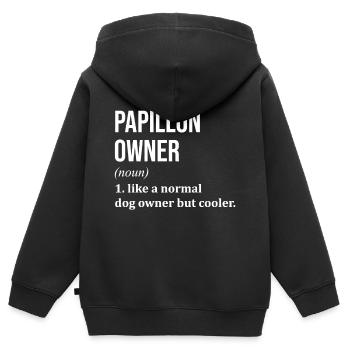 Papillon Papillon Papillon - Sweat Premium à capuche zippé enfant bio - noir - Dos - AI Model Kid Male (0cm)