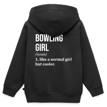 Bowling Bowling Bowling - Sweat Premium à capuche zippé enfant bio - noir - Dos - AI Model Kid Male (0cm)
