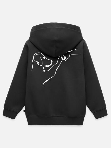 Oneliner - Hund und Mensch Faust - Kinder Premium Organic Zip Hoodie - Schwarz