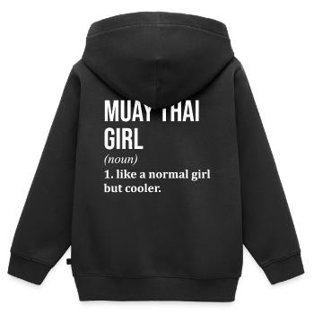 Muay Thai Muay Thai Muay Thai - Sweat Premium à capuche zippé enfant bio - noir - Dos - AI Model Kid Male (0cm)