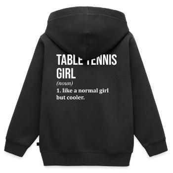 Table Tennis Table Tennis Table Tennis - Kids Premium Organic Zip-up Hoodie - black - Back - AI Model Kid Male (0cm)