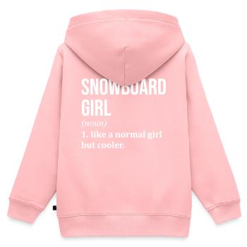 Planche à neige - Sweat Premium à capuche zippé enfant bio - rose - Dos - AI Model Kid Female (0cm)