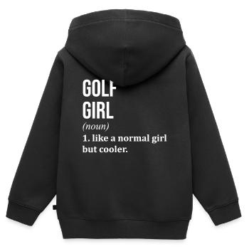 Golf Golf Golf - Sweat Premium à capuche zippé enfant bio - noir - Dos - AI Model Kid Male (0cm)