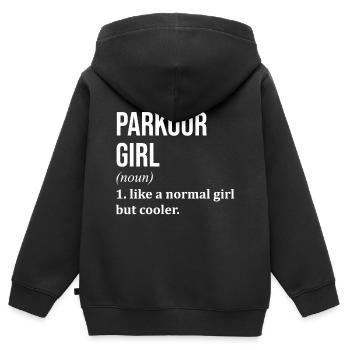 Parkour Parkour Parkour - Kinder Premium Organic Zip Hoodie - Schwarz - Hinten - AI Model Kid Male (0cm)