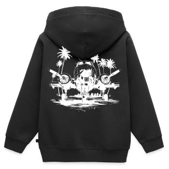 Flugzeug Zeichnung - Kinder Premium Organic Zip Hoodie - Schwarz - Hinten - AI Model Kid Male (0cm)