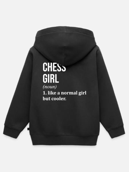 Ajedrez Ajedrez Ajedrez - Sudadera Premium con capucha y cremallera infantil orgánica - negro
