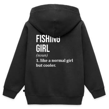 Pêche Pêche Pêche - Sweat Premium à capuche zippé enfant bio - noir - Dos - AI Model Kid Male (0cm)