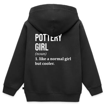Poterie Poterie Poterie - Sweat Premium à capuche zippé enfant bio - noir - Dos - AI Model Kid Male (0cm)