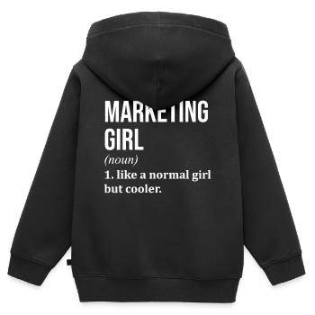 Marketing Marketing Marketing - Kids Premium Organic Zip-up Hoodie - black - Back - AI Model Kid Male (0cm)