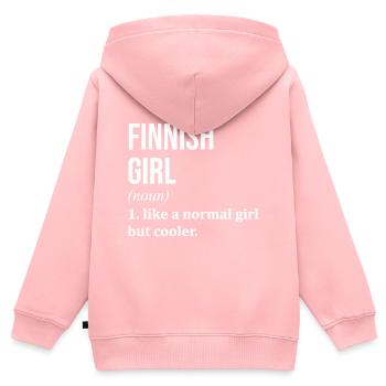 Finland - Kids Premium Organic Zip-up Hoodie - rose - Back - AI Model Kid Female (0cm)