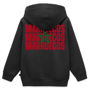 Flagge von Marokko, marokkanischer Stolz - Kinder Premium Organic Zip Hoodie - Schwarz - Hinten - AI Model Kid Male (0cm)