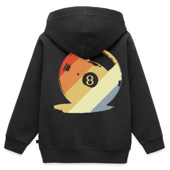 Retro Billardkugel Grafik - Kinder Premium Organic Zip Hoodie - Schwarz - Hinten - AI Model Kid Male (0cm)