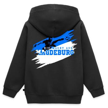 La puissance de Magdebourg - Sweat Premium à capuche zippé enfant bio - noir - Dos - AI Model Kid Male (0cm)