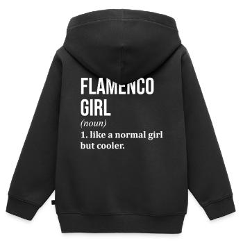 Flamenco - Kinder Premium Organic Zip Hoodie - Schwarz - Hinten - AI Model Kid Male (0cm)