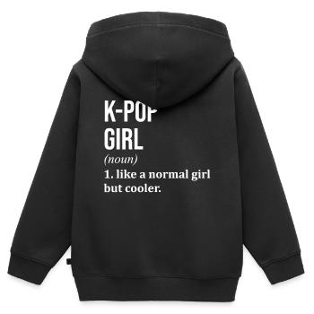 K Pop K Pop K Pop - Sweat Premium à capuche zippé enfant bio - noir - Dos - AI Model Kid Male (0cm)