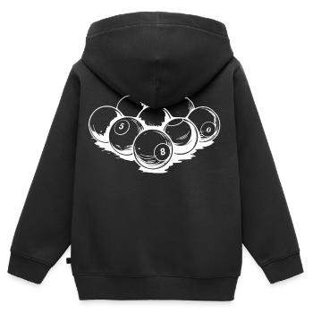 Dessin de boules de billard - Sweat Premium à capuche zippé enfant bio - noir - Dos - AI Model Kid Male (0cm)
