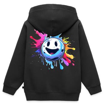 Cartoon Bowlingkugel - Kinder Premium Organic Zip Hoodie - Schwarz - Hinten - AI Model Kid Male (0cm)