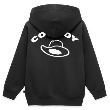 COW-BOY - Sweat Premium à capuche zippé enfant bio - noir - Dos - AI Model Kid Male (0cm)