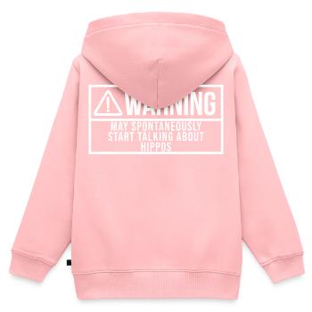 Nilpferd - Kinder Premium Organic Zip Hoodie - Rosa - Hinten - AI Model Kid Female (0cm)