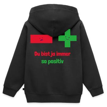 Du bist ja immer so positiv: Mathematische Denkwei - Kinder Premium Organic Zip Hoodie - Schwarz - Hinten - AI Model Kid Male (0cm)