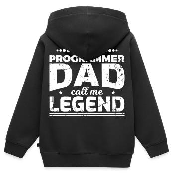 Papa codeur - Sweat Premium à capuche zippé enfant bio - noir - Dos - AI Model Kid Male (0cm)