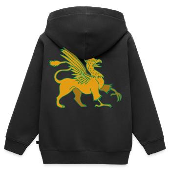Fabelhaftes Tier, der Greif - Kinder Premium Organic Zip Hoodie - Schwarz - Hinten - AI Model Kid Male (0cm)