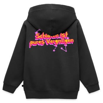 Pure pleasure of sleeping - Kids Premium Organic Zip-up Hoodie - black - Back - AI Model Kid Male (0cm)