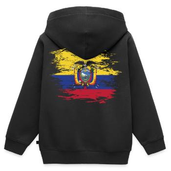 Ecuador Flagge used - Kinder Premium Organic Zip Hoodie - Schwarz - Hinten - AI Model Kid Male (0cm)