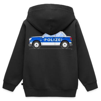 Polizeiauto in Blau und Silber - Kinder Premium Organic Zip Hoodie - Schwarz - Hinten - AI Model Kid Male (0cm)