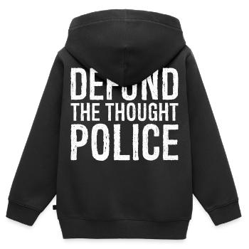 Deft die Gedankenpolizei - Kinder Premium Organic Zip Hoodie - Schwarz - Hinten - AI Model Kid Male (0cm)