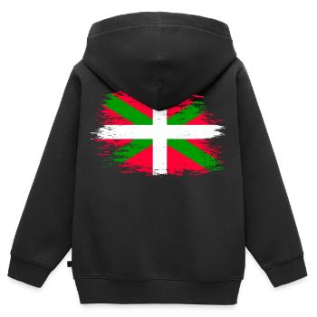 Baskische Flagge used - Kinder Premium Organic Zip Hoodie - Schwarz - Hinten - AI Model Kid Male (0cm)