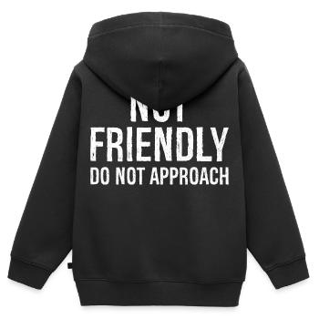 nicht freundlich nicht annähern - Kinder Premium Organic Zip Hoodie - Schwarz - Hinten - AI Model Kid Male (0cm)