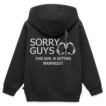 Mädchen wird Heiraten - Kinder Premium Organic Zip Hoodie - Schwarz - Hinten - AI Model Kid Male (0cm)