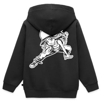 Breakdancer - Sweat Premium à capuche zippé enfant bio - noir - Dos - AI Model Kid Male (0cm)