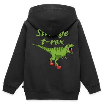 Seltsamer Tyrannosaurus Rex - Kinder Premium Organic Zip Hoodie - Schwarz - Hinten - AI Model Kid Male (0cm)