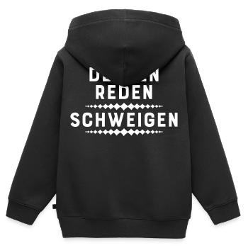 Lustige Sprüche - Kinder Premium Organic Zip Hoodie - Schwarz - Hinten - AI Model Kid Male (0cm)